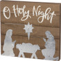100311 Slat Box Sign - O Holy Night - Set Of 2