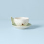 Butterfly Meadow Figural Green Cup And Saucer (817135)