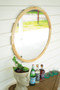 Round Wood Framed Mirror