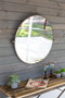 Metal Framed Tilted Round Mirror