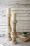 Two Set Hand Carved Wooden Candle Stands