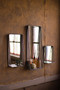 Three Set Tall Metal Framed Mirrors With Shelves