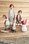 Decorative Set Of 4 Galvanized And Painted Santas