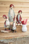 Decorative Set Of 4 Galvanized And Painted Santas