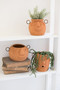 Three Set Funky Face Clay Planters