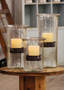 Small Glass Candle Cylinder With Rustic Insert
