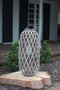 Large Tall Grey Willow Lantern With Glass