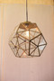 Antique Gold Large Glass And Metal Faceted Pendant