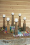 Six Set Repurposed Wooden Furniture Leg Candle Holders