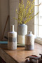 Matte 3 Set Ceramic Bottle Vases--Tan And Grey