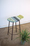 Painted Wood & Metal Fish Counter Stool