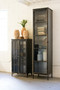 Tall Iron And Glass Apothecart Cabinet