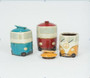 (3 Set) Ceramic Van Canisters With Surfboard Handles