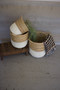 Three Set White Dipped Seagrass Hampers With Handles