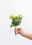 Fake Flowers Yellow Mini Open Silk Rose Bush - 10" (Bundle Of 3)
