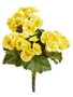 Yellow Begonia Silk Flowers Bush - 10"