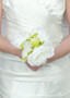 White Fake Peony Silk Wedding Bouquet - 9.5"