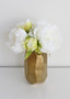 White Fake Peony Silk Wedding Bouquet - 9.5"