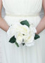 Cream White Rose Silk Wedding Bouquet