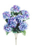 Lavender Blue Hydrangea Silk Flowers Bush - 25"