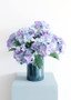 Lavender Blue Hydrangea Silk Flowers Bush - 25"
