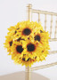 Artificial Sunflower Kissing Ball In Yellow - 7"