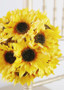 Artificial Sunflower Kissing Ball In Yellow - 7"