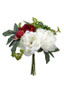 Peony Faux Flower Bouquet In White And Burgundy
