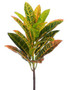 Plastic Outdoor Tropical Croton Leaf Plant In Yellow Orange - 21" Tall