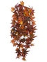 Fall Burgundy Rust Fake Maple Leaves Hanging Bush - 25" Long