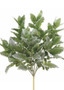 Artificial Flocked Dusty Miller Bush In Frosted Green - 16.5" Tall