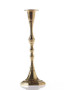 Antique Gold Metal Candlestick Holder - 9.25" Tall
