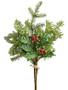 Artificial Christmas Pine And Holly Berry Bundle - 18" Tall (Bundle Of 2)