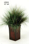42" Burgundy/Green Onion Grass In Tall Square Metal Planter (109121)