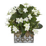 10" Mix Stephanotis And Ivy Artificial Plant In Hanging Floral Design House Planter (8824)