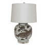 Lamp With Brown Dragon Open Top Jar - Brown Shade (L1557)