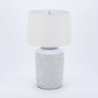 Rustic White Carved Vine Lamp Tea Jar Shape (L1363)