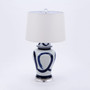 Blue And White Swirl Brushstroke Table Lamp (L1353)