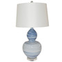 Blue And White Marblized Gourd Vase Lamp (L1346)