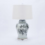 Blue And White Magpie Tree Temple Jar Lamp (L1254-BW)