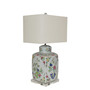 Chinoisery Floral Cylinder Tea Jar Table Lamp (L1240)