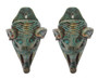 Pair Of Speckled Green Hanging Elephant Vases (1620)