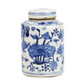 Blue And White Mini Tea Jar Lotus Floral (1602A)