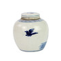 Blue And White Mini Jar Pheasant With Peony (1601D)