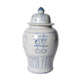 Blue & White Temple Jar Seagrass Double Happiness Motif (1391-BW)