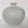 Vintage White Carved Curly Vine Pomegranate Vase (1358)