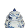 Blue & White Flower Bird Ginger Jar (1356)