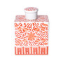 Coral Red Twisted Lotus Mini Square Jar (1305)