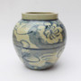 Blue & White Twisted Flower Wide Mouth Porcelain Jar (1386-BW)