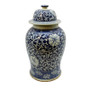 Blue & White Dynasty Curly Vine & Flower Temple Porcelain Jar (1200)